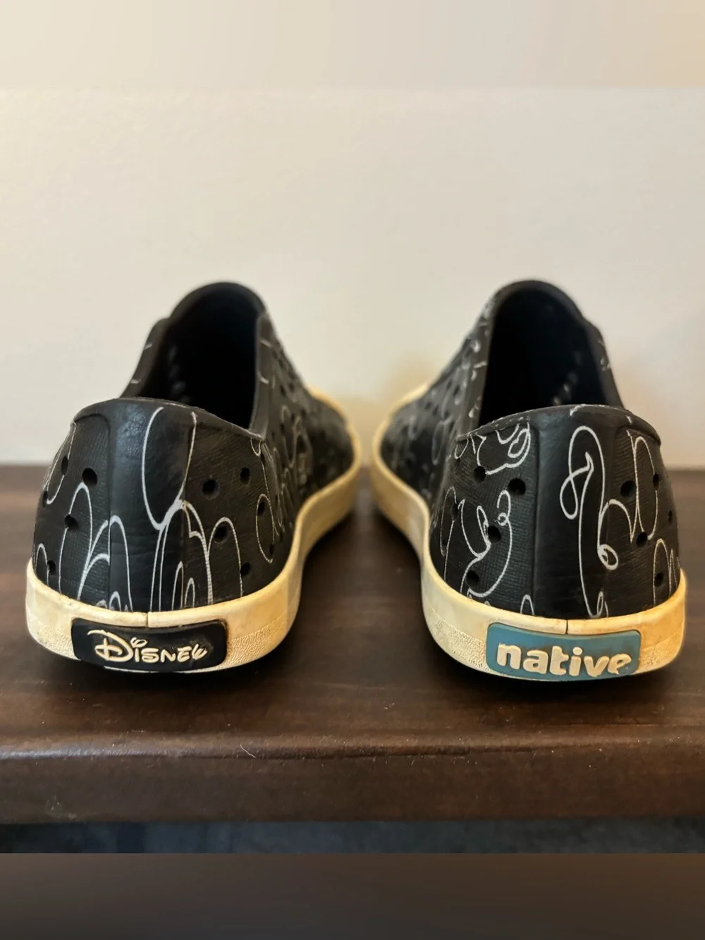 Native | Disney Black Mickey Pattern Slip-On Water Shoes Size C9